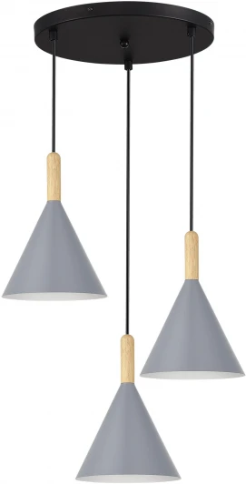 SLE1255-433-03 Светильник подвесной Evoluce Arket SLE1255-433-03 Черный/Серый E27 3*40W (220V, на проводе)