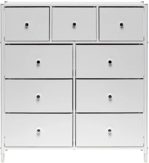 2500000209765 Комод Leset Нирита/Хайди, 9 ящиков, Белый (Сталь,Экокожа/Белый) арт.2500000209765