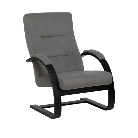 4687206966468 Кресло Leset Монэ 4687206966468 Фанера,Береза,Шпон, Велюр, Серый, Венге