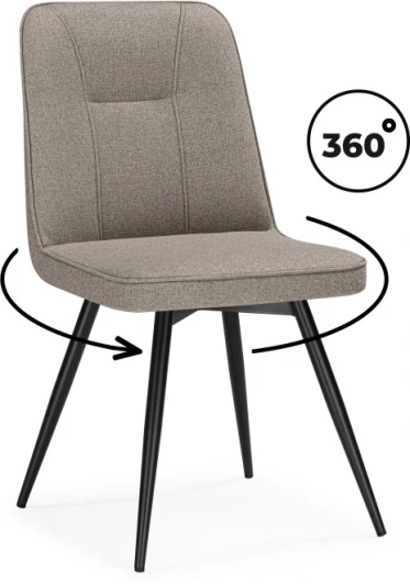 15887 Обеденный стул Woodville Texas (Металл, Рогожка/Черный) арт.15887