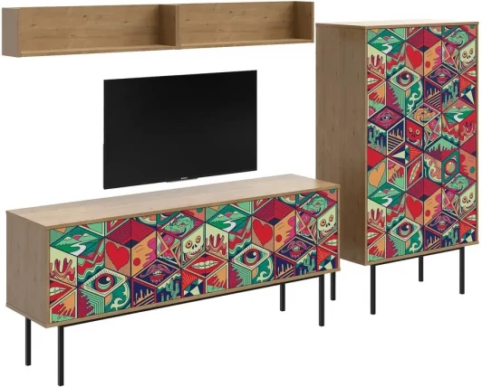 599602 Композиция Boho Color 6 ОГОГО (арт.599602), (ЛДСП/Дуб Корбридж)