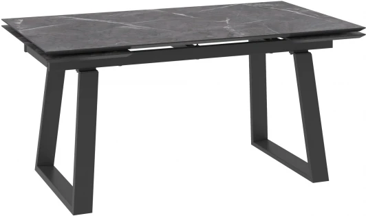 101763 Стол Мебвилл Барон 160, Камень тёмный Compakt cer/Чёрный