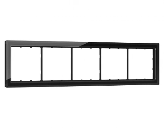 SF350805 Рамка на 5 постов (черный стекло закаленное натуральное) Ambrella Volt SIGMA SF350805