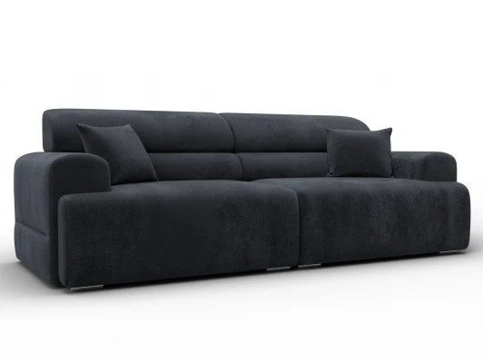 136490 Диван прямой Лига-109 НПБ (ДСП,Фанера,Велюр/Темно-серый) Лига Диванов 136490