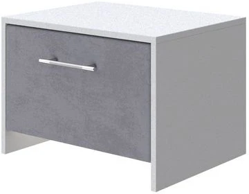 2024846 PROxSON Тумба Varna (ЛДСП Белая+ткань Белый/Teddy Мокрый асфальт) 51x40