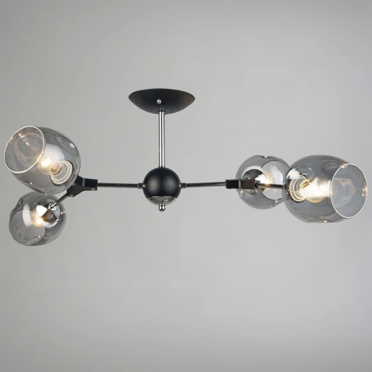 04210-0.3-04 BK+CR Потолочная люстра на штанге Reluce 04210-0.3-04 BK+CR (220V)