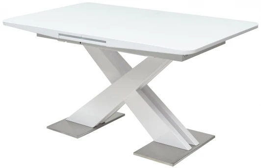 CONTIWHT Стеклянный стол M-City CONTI 140 WHITE GLASS белый глянец