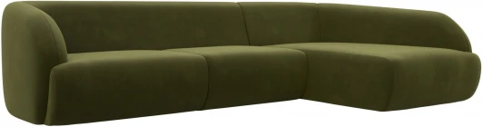 122182 Диван угловой Лига-041 правый угол (Зеленый/Микровельвет) Лига Диванов арт.122182