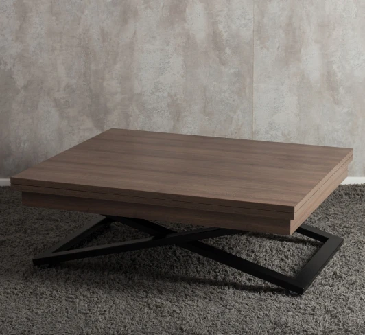 9380215701 Стол-трансформер Левмар Cross D69/S53 Дуб Шамони темный/черный