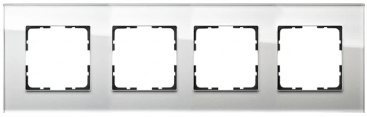 G1004GW Рамка на 4 поста (белый) Jasmart G-Glass G1004GW