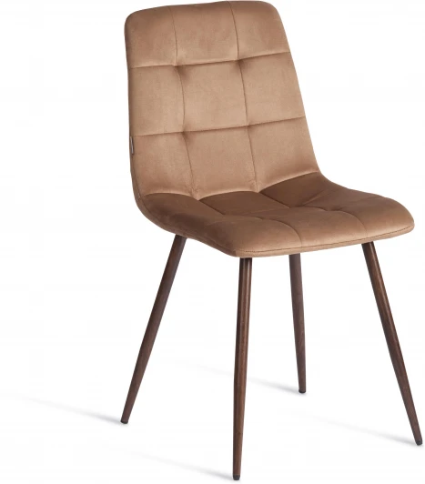 24572 Стул CHILLY (mod. JSC-220) / 2 шт. в упаковке Tetchair (Велюр,Металл /Коричневый,Орех) арт.24572