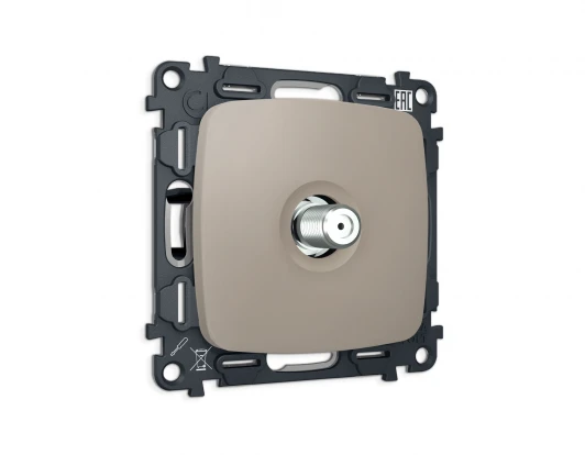 MO373050 Комплект механизма ТВ-розетки SAT встраиваемый (серо-бежевый матовый) Ambrella Volt QUANT MO373050