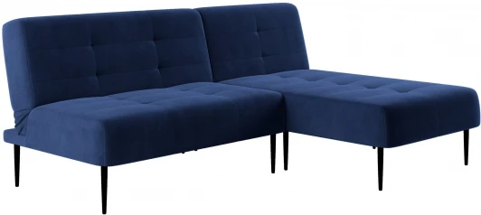 0000004180100000036172 Monaco диван-кровать с шезлонгом, без подлокотников, бархат синий 29 Top Concept арт.14117