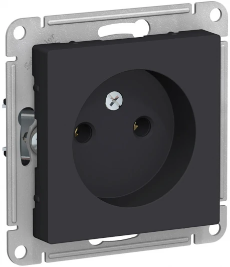 ATN001041 Розетка встраиваемая без заземления (карбон) Systeme Electric AtlasDesign ATN001041