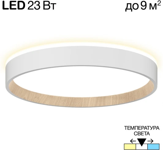 CL750240 Настенно-потолочный светильник с подсветкой Белый+Бук Citilux Etalon CL750240 (LED, 220V, круглые, IP40)