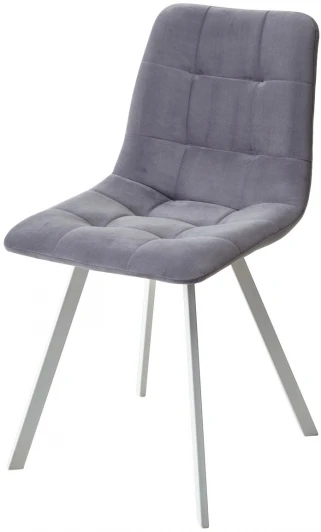 461MC04648 Стул CHILLI-Q SQUARE серый #27, велюр / белый каркас, 4 шт./1 к