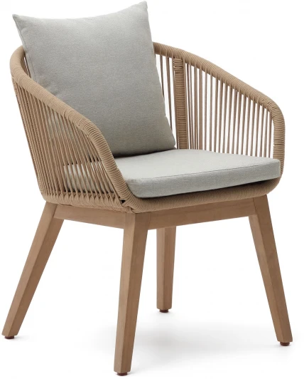 158033 Стул уличный La Forma (ex Julia Grup) Portalo (Бежевый,Серый/ Веревка)