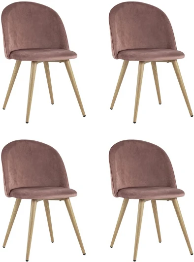УТ000037443 Стул Лион велюр с ромбами розовый 4 шт Stool Group арт.УТ000037443