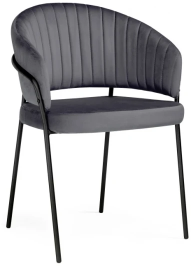 528456 Стул Woodville на металлокаркасе Лео антрацитовый / черный 528456