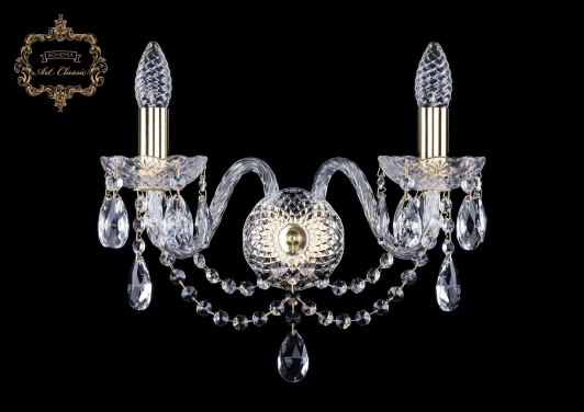 10.12.2.165.Gd.Sp Бра Art Classic 10.12 10.12.2.165.Gd.Sp (220V, хрусталь, подвески, подсвечник, свеча)