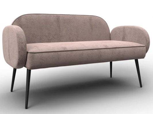 131090 Диван прямой Лига-086 (Фанера/Металл/Велюр/Бежевый) Лига Диванов 131090