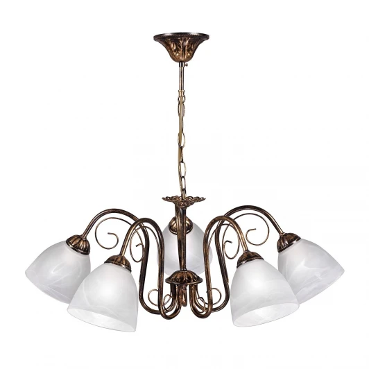 S9117-5 Люстра подвесная Day&Night, 5 плафонов, коричневый с золотом и белым