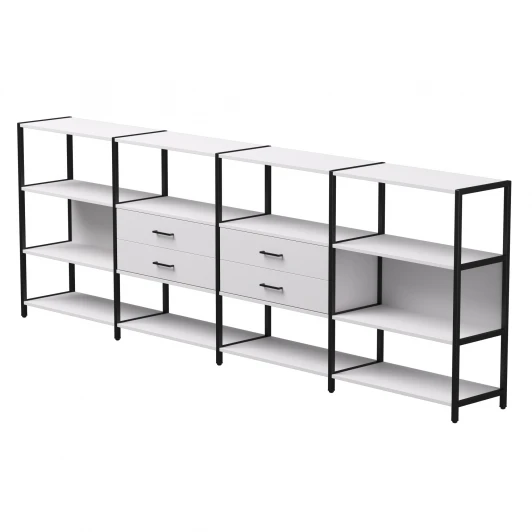 254ST4W39005 Набор стеллажных систем №4 Everprof EVO (ЭВО) 3245x385x1120 Белый/Черный 254ST4W39005