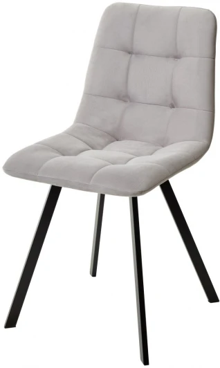 461MC04623 Стул CHILLI-Q SQUARE светло-серый #H09, велюр / черный каркас, 4 шт./1 к
