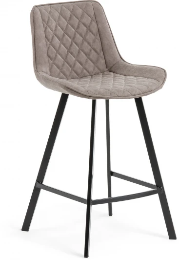 057852 Барный стул La Forma (ex Julia Grup) Adela (Серый,Черный/ Сталь,Фанера,Пена)