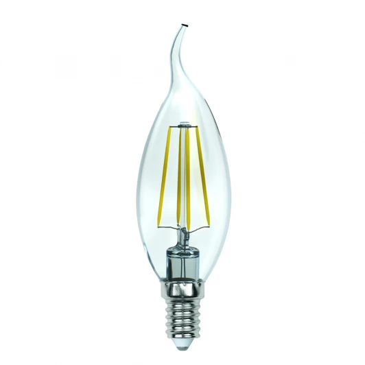 LED-CW35-13W/4000K/E14/CL PLS02WH картон Лампочка светодиодная свеча на ветру прозрачная E14 13W 4000K Uniel LED-CW35-13W/4000K/E14/CL PLS02WH