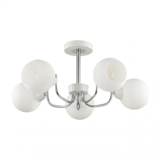 5641/5C Потолочная люстар на штанге Lumion Bliss 5641/5C белый, хром E27 5*60W 220V