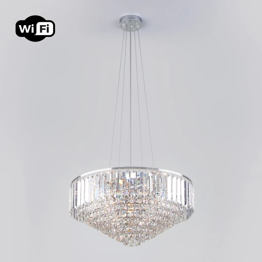 10121/9 хром Подвесная люстра Eurosvet Torreta 10121/9 хром/прозрачный хрусталь Strotskis Smart (10105/9)