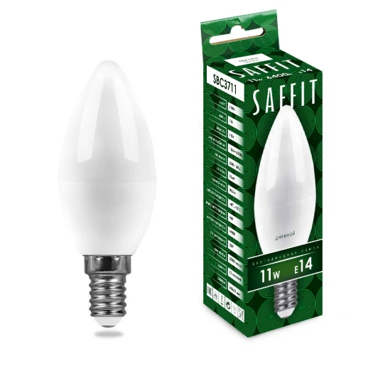 55171 Лампа светодиодная Saffit SBC3711 55171 Свеча E14 11W 230V 6400K