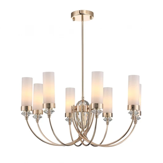 SL1402.253.08 Потолочная люстра на штанге ST Luce Элегра SL1402.253.08 Золото/Белый E14*8 40W