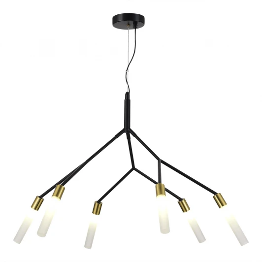 SLE1129-403-06 Подвесной светильник Evoluce Kaito SLE1129-403-06 Черный, латунь/Белый G9 6*5W (220V, на тросе)