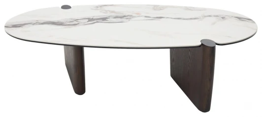 626M05982 Стол кофейный АРН (ARN) цвет FENDI WHITE керамика на стекле/массив/ МДФ, дубовый шпон ®DISAUR M-City 64676