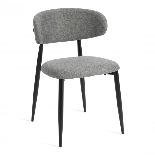 25929 Стул обеденный Belsay/Белси / 2 шт. в упаковке велюр/металл, светло-серый/черный, 46х53х79см (Комплект из 2 шт.) Tetchair 25929
