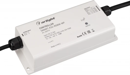 029919 Контроллер SMART-K34-RGBW-WP (12-36V, 4x5A, 2.4G) (IP67 Пластик) 029919 Arlight