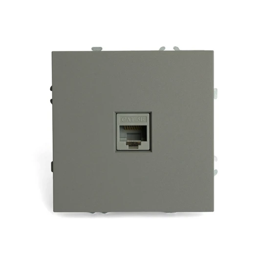 49951 Розетка Ethernet RJ-45 (платиново-серый, soft touch) Stekker Эмили 49951