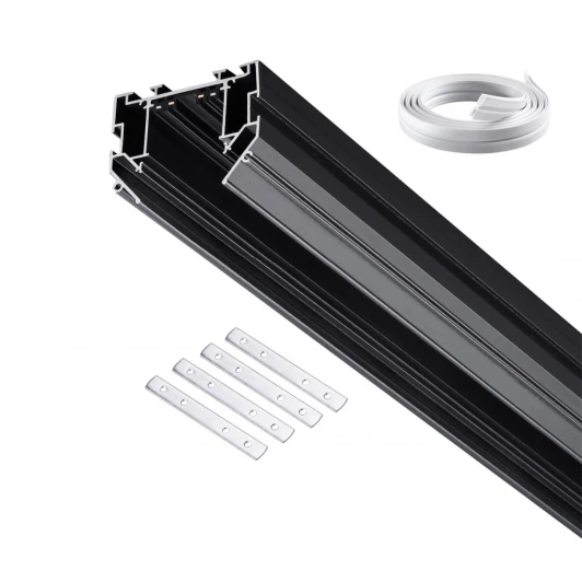 135305 Шинопровод для монтажа в натяжной потолок Novotech Vector 135305 черный 3м, 90-240V IP20