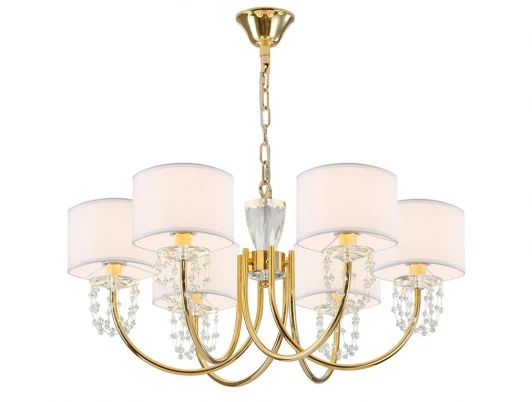 4366/C new gold Подвесная люстра с хрустальными подвесками Newport 4360 4366/C new gold (220V)