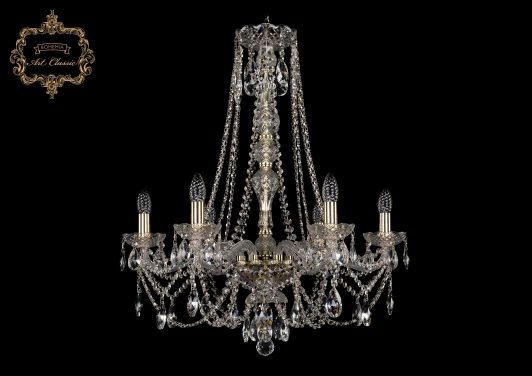 11.21.6.220.h-74.Gd.Sp Подвесная люстра с хрустальными подвесками Art Classic 11.21 11.21.6.220.h-74.Gd.Sp