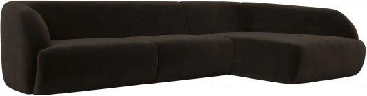 122181 Диван угловой Лига-041 правый угол (Коричневый/Микровельвет) Лига Диванов арт.122181