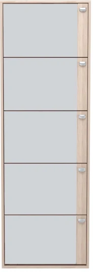 2500000205156 Обувница Leset Эдит 5S (ЛДСП,ПВХ,Зеркало/Дуб сонома) арт.2500000205156