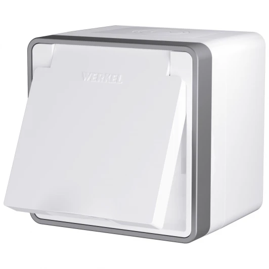 W5071201 Розетка влагозащ. с зазем. с защит. крышкой и шторками Gallant (белый) Werkel W5071201 (a051568)