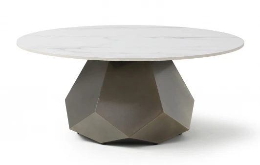 CT9509CI(D90)white ceram Стол журнальный CT9509CI (D90) белая керамика ESF 5875