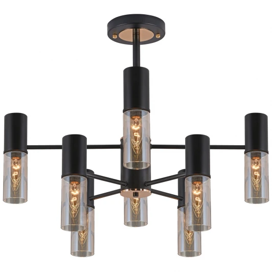 IL1295-8PPA-79 BK GD Потолочная люстра на штанге ILLUMICO IL1295-8PPA-79 BK GD