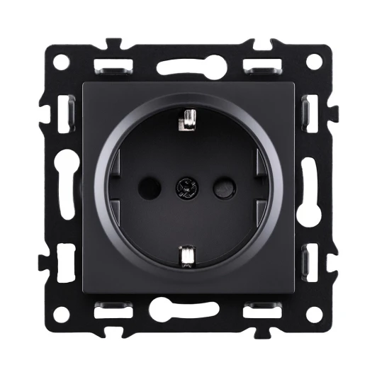 AS-014BK Розетка штепсельная SCHUKO 16A/250 В черный Kollinger Asthetik AS-014BK