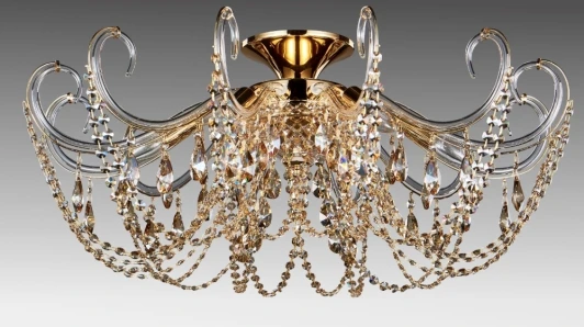 IMPERIA PL6 GOLD/AMBER Потолочная люстра Crystal Lux IMPERIA PL6 GOLD/AMBER