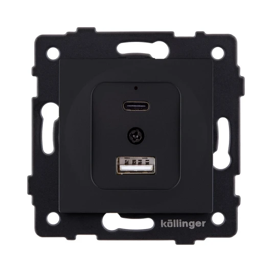 REA-037BM Розетка USB A+C 20W черный матовый Kollinger REA-037BM для Aspekt, Eleganz, Reflex